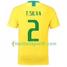 Tenue Brésil T.Silva 2 Domicile Coupe du monde 2018 Maillot de Foot